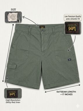 Lee Men's/ Women  Green Utility Shorts